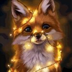 TISHIRON Peinture par numéros Animaux mignons Toile de renard DIY Peinture Arcylique par Numbers DIY Peint à la main Kits de peinture à l'huile pour les enfants, les filles, les adultes (40x50 cm)