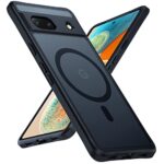 TOCOL Coque Magnétique pour Google Pixel 7a [Protection d'objectif Tout Compris] Coque Aimantée pour Google Pixel 7a Antichoc Mat Translucide, Mag Noir