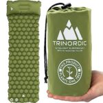 TRINORDIC Tapis de Camping Gonflable Ultraléger avec Oreiller - Matelas Pneumatique Simple pour Un Confort Optimisé - Matériel de Camping Durable et Léger pour Aventures en Plein Air