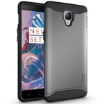 TUDIA Merge, Coque Etui de Protection Double Couche Conçue pour OnePlus 3, OnePlus 3T (Gris)