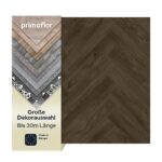 Tapis PVC au Mètre - TURVO Chêne foncé Chevron, 2,00m x 1,00m, Revêtement de Sol, Tapis Vinyle Imitation Parquet