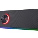 Trust Gaming Barre de Son Éclairée RGB GXT 619 Thorne - Enceintes Stéréo 2.0, Éclairage LED RGB, 12 W, Alimentation USB, pour PC et Ordinateur Portable