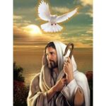 Tucocoo Kit de peinture diamant 5D Jésus Christ pour adultes - À faire soi-même - Strass ronds - Broderie - Arts créatifs - Toile religieuse - Décoration murale - Cadeau - 30,5 x 40,6 cm (sans cadre)