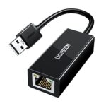 UGREEN Adaptateur USB 2.0 vers Ethernet RJ45 Réseau à 100Mbps Compatible avec Switch Wii U Mi Box S Mi Box 3 MacBook Air Pro 2015 Supporte Mac OS X Windows 11 10 8.1 8 7, Linux, Noir