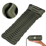 Unigear Matelas de Camping Gonflable, Coussin d'air Ultraléger, Matelas Gonflable Résistant à l'eau pour Camping, Voyage, Plage, Tente, Sac de Couchage Vert Militaire