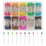 VAPKER Lot de 1000 épingles à coudre à tête nacrée 36 mm pour décoration florale, travaux manuels, couture, 10 couleurs