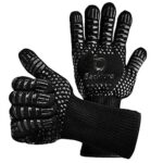 VDISRR Gants de Barbecue, Gant Cuisine Four Anti Chaleur Jusqu'à 800 ℃ Antidérapants Silicone Gant de four pour BBQ/Jardinage/Cheminée/Soudage