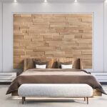 Wooden Wall Design Panneau mural en chêne 3D avec revêtement en bois de chêne structuré - Modèle OZO Lite (1 m2)