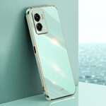 XINYEXIN Coque pour Oppo A57 5G / Oppo A77 5G / Realme Narzo 50 5G / OnePlus Nord N300, Étui de Téléphone en TPU Souple au Bord Doré, Housse Protection Antichoc Ultra-Mince Silicone Case - Vert