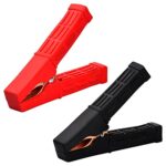 Xzeemo 2 Pièces Pinces Crocodile Poignée en Plastique Isolées, Pince de Batterie de Voiture, Alligator Clip en Cuivre, pour Chargeurs de Batterie de Voiture Accessoires de Véhicule de Test électrique