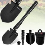 YOUNGDO Pelle Multifonction, Pelle Pliante 10 Fonctions, Pelle Pliante Multifonctionnelle pour Couper Branches, Camping, Survie, Randonnée et Jardinage (Pelle Pliable+ 2 Poignées)
