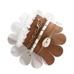 YheakneBracelet Heishi En Couches Vintage Bracelet De Surfeur Heishi Blanc Bracelet De Perles Or Bracelet De Coquillage Cauris Perle Bracelet Réglable Bracelet Fait Main Bijoux Pour Femmes Et Filles