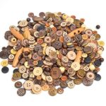 Youery Lot de 600 pcs Boutons en Bois de Noix de Coco DIY Shell-Lines Boutons 2/4 Trous Boutons pour Couture et travaux manuels pour Couture Artisanat Scrapbooking et Bricolage Ornement Fait à la Main