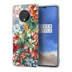 ZhuoFan Coque pour Oneplus 7T, Etui en Silicone 3D Transparente avec Motif Dessin Antichoc Souple TPU Housse de Protection Bumper Case Cover Coque Téléphone pour Oneplus 7T, Fleur colorée