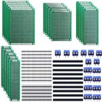 beihuazi® PCB Prototype Carte de Circuit Imprimé à Double Faces 20Pcs PCB Board + 15Pcs Bornier à Visser + 25Pcs Connecteur Mâle/Femelle pour le Projet de Soudage et de Bricolage électronique