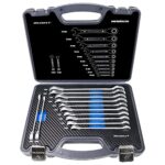 clé plate à œillet et à cliquet 8 à 19 mm I kit d’outillage 12 pièces