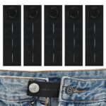cobee Lot de 5 rallonges de taille élastiques, rallonges de taille réglables, boutons d'extension de pantalon, pas de couture nécessaire, extensions de jeans pour homme et femme, 3 fentes