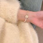 fdsmallBracelet de perles d'eau douce blanches pour femme, bracelet de perles de culture, réglable, bijoux faits à la main, pour femme, fille, mère (blanc)