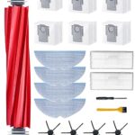 iParaAiluRy 19 Accessoires pour Xiaomi Roborock S7 MaxV Ultra / S7 Pro Ultra Aspirateur Pièces de Rechange, 1 Brosse Principale 6 Sacs à Poussière 4 Serpillière 2 Filtres 4 Brosses Latérales (Noir)