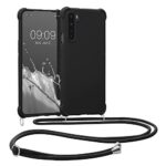 kwmobile Coque Collier Compatible avec OnePlus Nord Coque - Coque Housse en Silicone avec Collier Noir