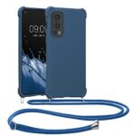 kwmobile Coque Collier Compatible avec OnePlus Nord 2 5G Coque - Coque Housse en Silicone avec Collier Bleu foncé