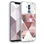 kwmobile Coque Compatible avec Huawei Mate 20 Lite - Housse pour téléphone Protection Souple en TPU - Rose Clair-Or Rose-Blanc