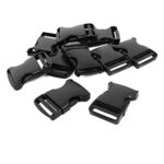 sourcingmap 10pcs Boucle Attache Sangle en plastique 3 cm largeur bande ceinture latéral Noir