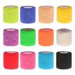 12 Rouleaux de Bandage Elastique Cohésif 5 cm x 4,5 m, Auto-Adhésif non Tissé Bandage de Sport Bandages de Soins de la Peau Pour les Mains, les Pieds Genoux