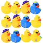 12pcs Canards en Caoutchouc Assortis, Canard de Plage d'Été Canard pour Piscine Nouveauté Jouet de Bain Canard pour Bebe Fête Prénatale Fête d'anniversaire Récompenses pour Enfants Jeep Ducking