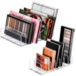 2 Pcs Organisateur Palette Cosmétique, Rangement Palette Maquillage avec 7 Emplacements, Rangement Palette Organisateur pour Fard à Paupières/Blush, Organisateur de Maquillage Acrylique a 2 Tailles