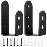 2 Supports de Serrure de Porte en Acier en Forme de U,Compatible avec Planches 2x4, pour Renforcement des Portes de Grange, Garage et Atelier (Cercle)