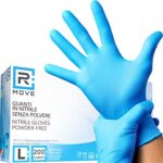 200 gants Nitrile L Bleu sans Gants d'examen jetables poussière, sans latex, hypoallergéniques, gants pour esthéticiennes, tatoueurs, domaines médicaux, manipulation des aliments