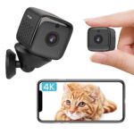[2023 Nouvelle] 4K Mini WIFI Caméras Espion | Portable | Bébé Pet Cam | Batterie Intégrée | Vision Nocturne | Détection de Mouvement | Cloud/ La carte TF Enregistrement | Configuration Facile 2.4G