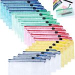 20Pcs Trousses à Crayons, Sac Zippé Multifonctionnel Sac de Voyage Poche-Crayon pour Voyage, Bureau et École (Cinq couleurs)