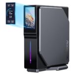 ACEMAGIC S1 Mini PC avec écran LCD, Intel Alder Lake-N95 (jusqu'à 3,4GHz), 16Go DDR4 512Go M.2 SSD Mini Ordinateur de Bureau Vertical, Mini Tour PC avec lumière RGB, WiFi 6/BT 5.2/4K UHD/Dual LAN.