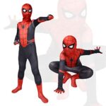 ACWOO Deguisement Spider Enfant, Costume Super Héros Complet, Enfant Spider Jumpsuit Costume, Enfant Déguisement de Spider pour Halloween Carnaval Cosplay Fête Unisexe(100-150cm)
