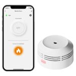 AEGISLINK Détecteur de Fumée Wi-FI, Détecteur de Fumée sans Fil Intelligent avec Pile au Lithium Remplaçable et Bouton de Silence, Fonction d’Auto-Vérification, S-WF240, Lot de 1