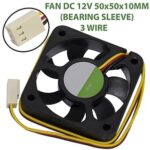 AERZETIX – C67732 - Ventilateur de refroidissement à palier à douille pour boîtier d'ordinateur PC 50x50x10 mm 12V 18m³h 0.09A 4600 tr/min 28dB - 3 fils