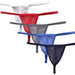 AIEOEStrings Homme Sexy G-String Ensemble Légèrement Transparent sous-Vêtements Culottes en Gaze