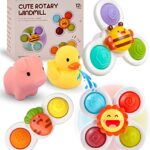 AUTTOYS Jouets Rotatifs pour Bébé, Ventouse Spinner Jouets - Cadeau de Jouet Amusant