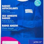 AVERY - Pochette de 150 badges autocollants imprimables pour textile, En polyester blanc, Format 80 x 50 mm, Impression jet d'encre, (J4785-15)