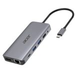 Acer Adaptateur Multiport USB TYPE-C 12 En 1, Adaptateur Universel De Voyage, Ports 2 x USB3.0, 2 x USB2.0, 1x SD/TF, 2 x HDMI, 1 x USB 3.1 Gen3 TypeC PD, 1 x DP, 1 x RJ, 1 x 5.