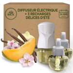 Airwick Désodorisant Maison Kit Diffuseur Electrique + 3 Recharges Parfum Délices d’été x 19 ml