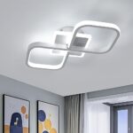 Aiskdan Plafonnier LED, Luminaire Plafonnier Chambre 36W 3850LM, 2 Rectangles Moderne Métal Éclairage de Plafond pour Chambre Salon Bureau Salle À Manger Couloir, 6500K Lumière Blanche Froide
