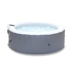Alice's Garden - Spa MSPA Gonflable Rond – Kili 4 Gris 4 Places - système Anti-Gel et de désinfection UVC + bâche. 180 cm. Pompe. Chauffage. gonfleur. Filtre