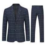 AllthemenCostume Homme 2 Pièces à Carreaux Casual Tuxedo Slim Fit Deux Boutons d'affaire Mariage