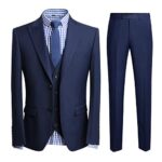 AllthemenCostume Homme 3 Pièces Slim Fit Deux Boutons d'affaire Classique Mariage Costard Trois Pièces Veste Gilet et Pantalon Homme