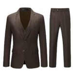 AllthemenCostume Homme 3 pièces Coupe Slim Mariage Casual Veste Gilet Pantalon 2 Boutons d'affaires
