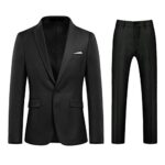 AllthemenCostume Homme 2 pièces à Un Bouton Blazer Mariage avec Fente arrière Casual d'affaires