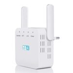 Amplificateur WiFi Puissant Répéteur WiFi 300Mbps Repeteur WiFi Puissant 2.4GHz Amplificateur WiFi avec Port Ethernet, WiFi Extender Compatible 4 Modes, Compatible avec Tous Les Routeurs, A-JJ08